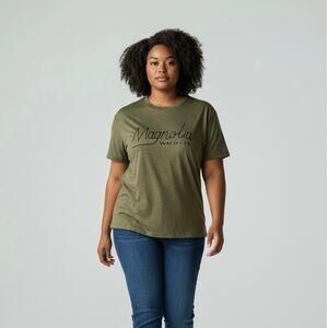 Next Level Apparel Magnolia Graphic T-Shirt Green Short Sleeve Casual Size XL